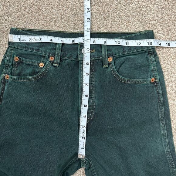NEW Re/Done dark green high rise button fly straight leg jeans size 24 - Picture 10 of 12